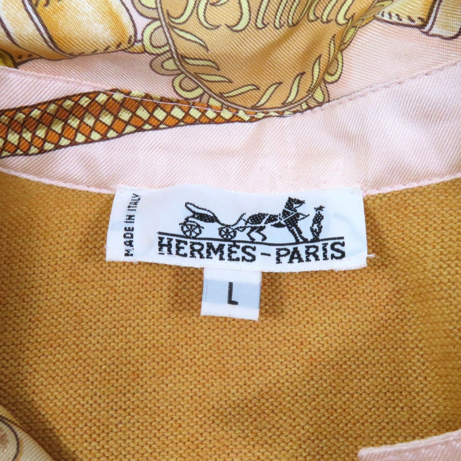 【美品】HERMES シルク コットン ポロシャツ カシミヤ混 Lイタリア製 美品】HERMES シルク コットン ポロシャツ カシミヤ混 L