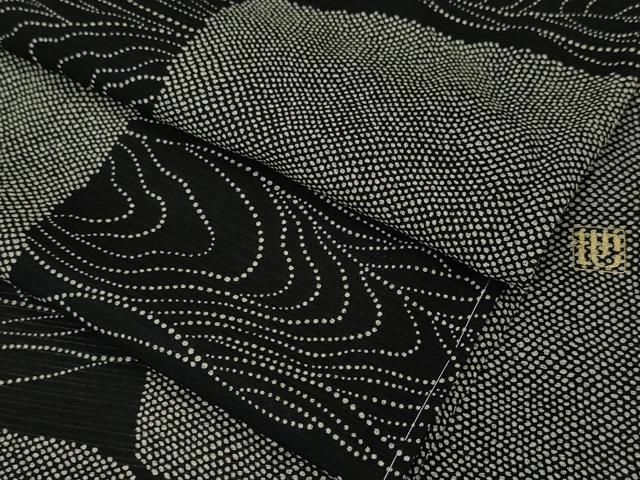 平和屋本店□極上 夏物 池田重子コレクション 小紋 絽縮緬 流水花文 暈