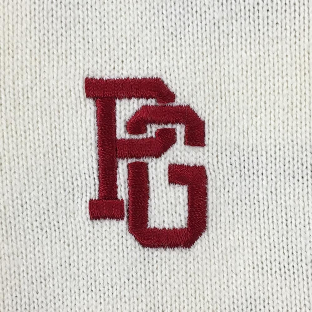 美品】パーリーゲイツ ニットジャケット 白×ネイビー アクリル混