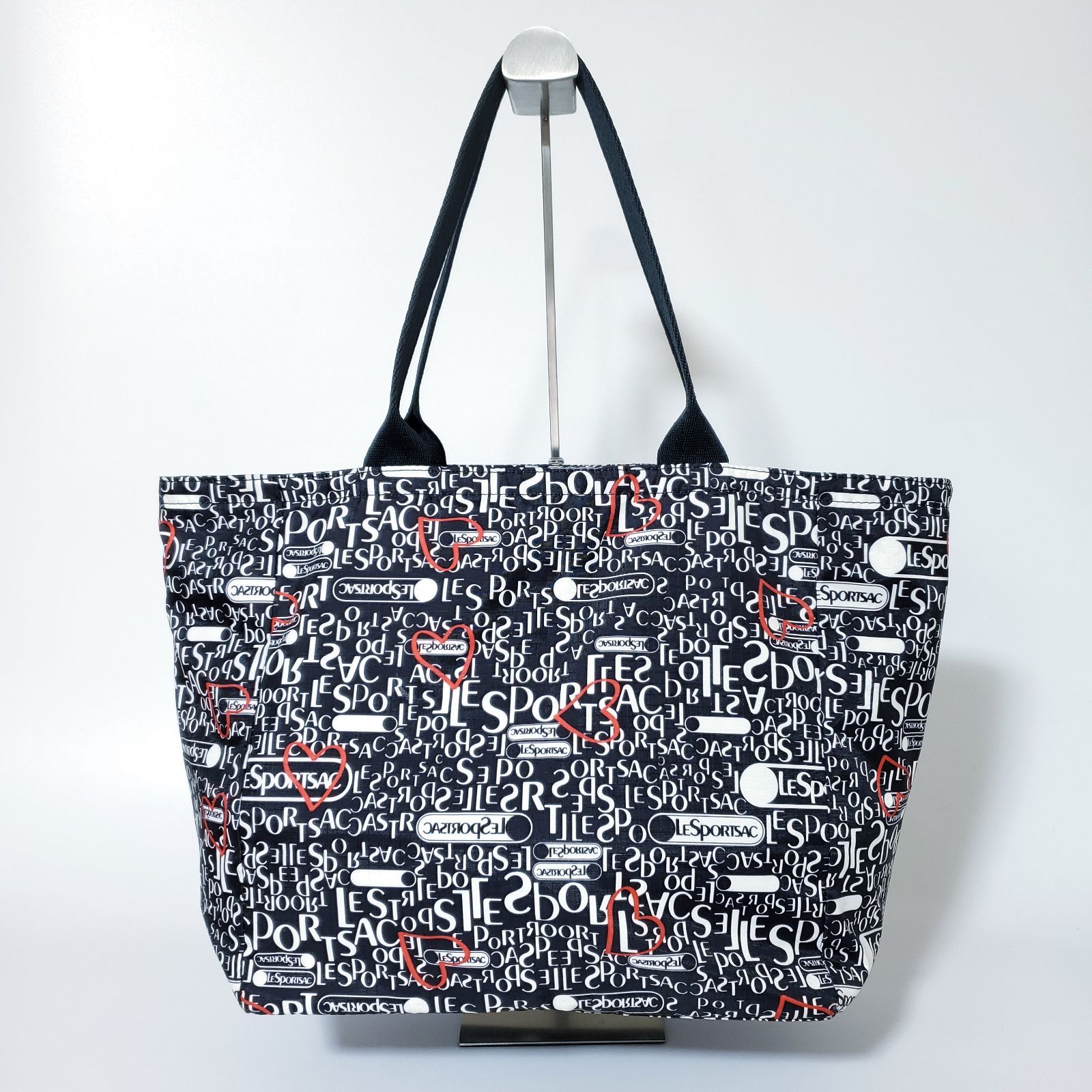 美品】LeSportsac レスポートサック トートバッグ 総柄 ロゴ ハート柄