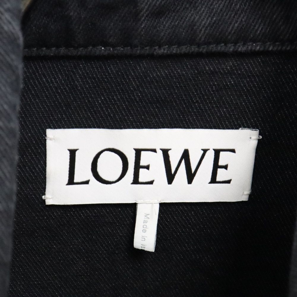 LOEWE (ロエベ) 24SSANAGRAM JACKET 袖アナグラム柄ブラックデニムジャケット ブラック H526Y50W18