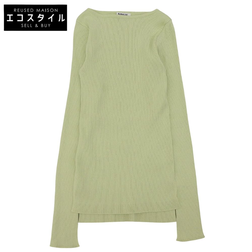 AURALEE オーラリー ボートネック リブ カットソー トップス レディース グリーン 0 A22SB01RH 0