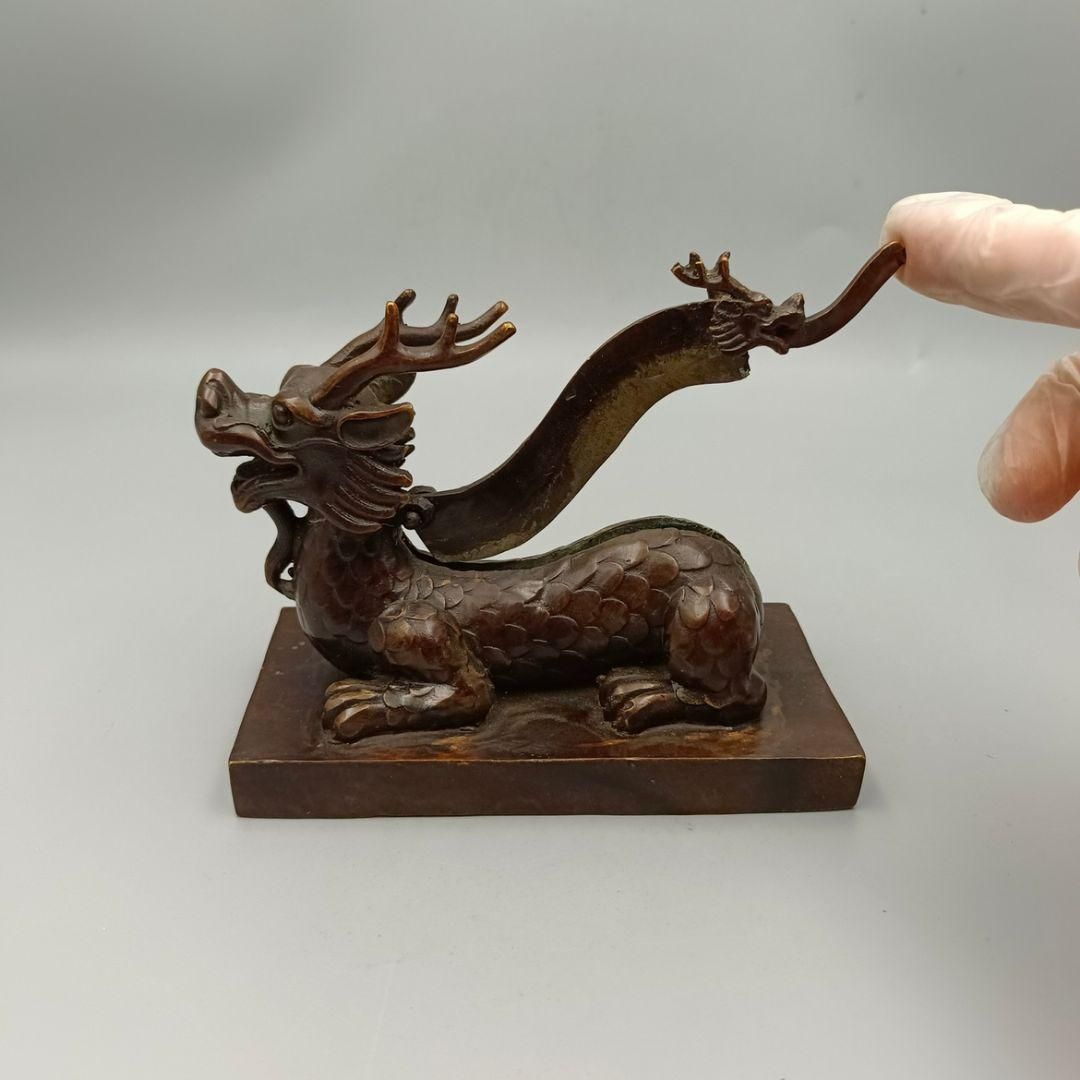 竜頭 押し切り 正義 化身 工芸品 美術品 置物 竜頭 押し切り 正義 化身 工芸品 美術品 置物