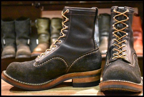 【8.5EE 良品 09年】WESCO ウエスコ カスタムジョブマスターSLTT 黒 ブラック×ブラックラフアウト ビブラム430 編み上げ ブーツ HOPESMORE【FB030】