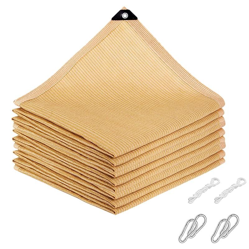 Haikawi 日よけ シェード 2mx2m 遮光ネット サンシェード ベランダ 日よけスクリーン 日除け オーニング シェード 高密度ポリエチレン UVカット90％ 取り付けも簡単 バルコニーサンシェード ひよけ 0