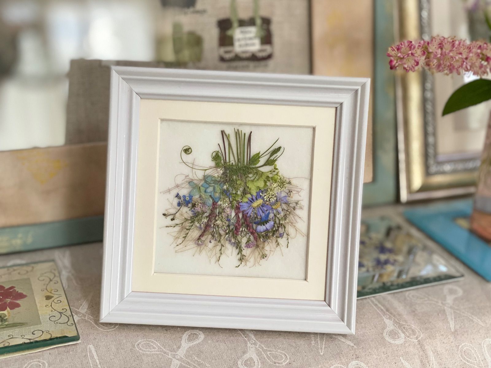 押し花アート〜遥かなる草原〜 押し花額 風景画 絵画 アート インテリア雑貨 押し花アート〜遥かなる草原〜 押し花額 風景画 絵画 アート