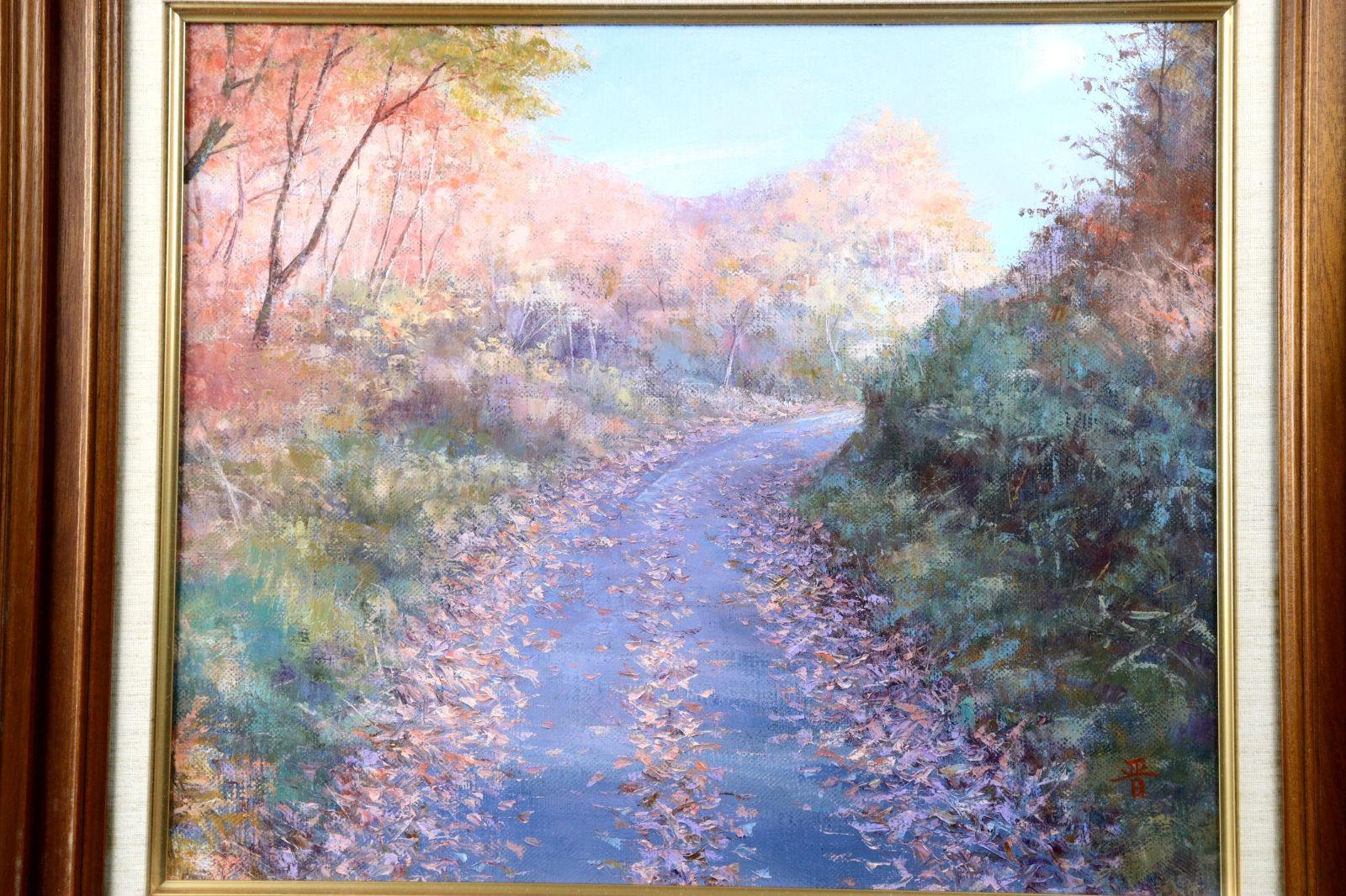 【真作】絵画　内堀勉　油彩3号　焼岳山　郷愁誘う風景画　明るい筆致の油絵　W5 真作】絵画 内堀勉 油彩3号 焼岳山 郷愁誘う風景画 明るい筆致の