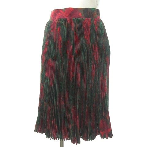 クリスチャンディオール Christian Dior 花柄 プリーツ フレア  