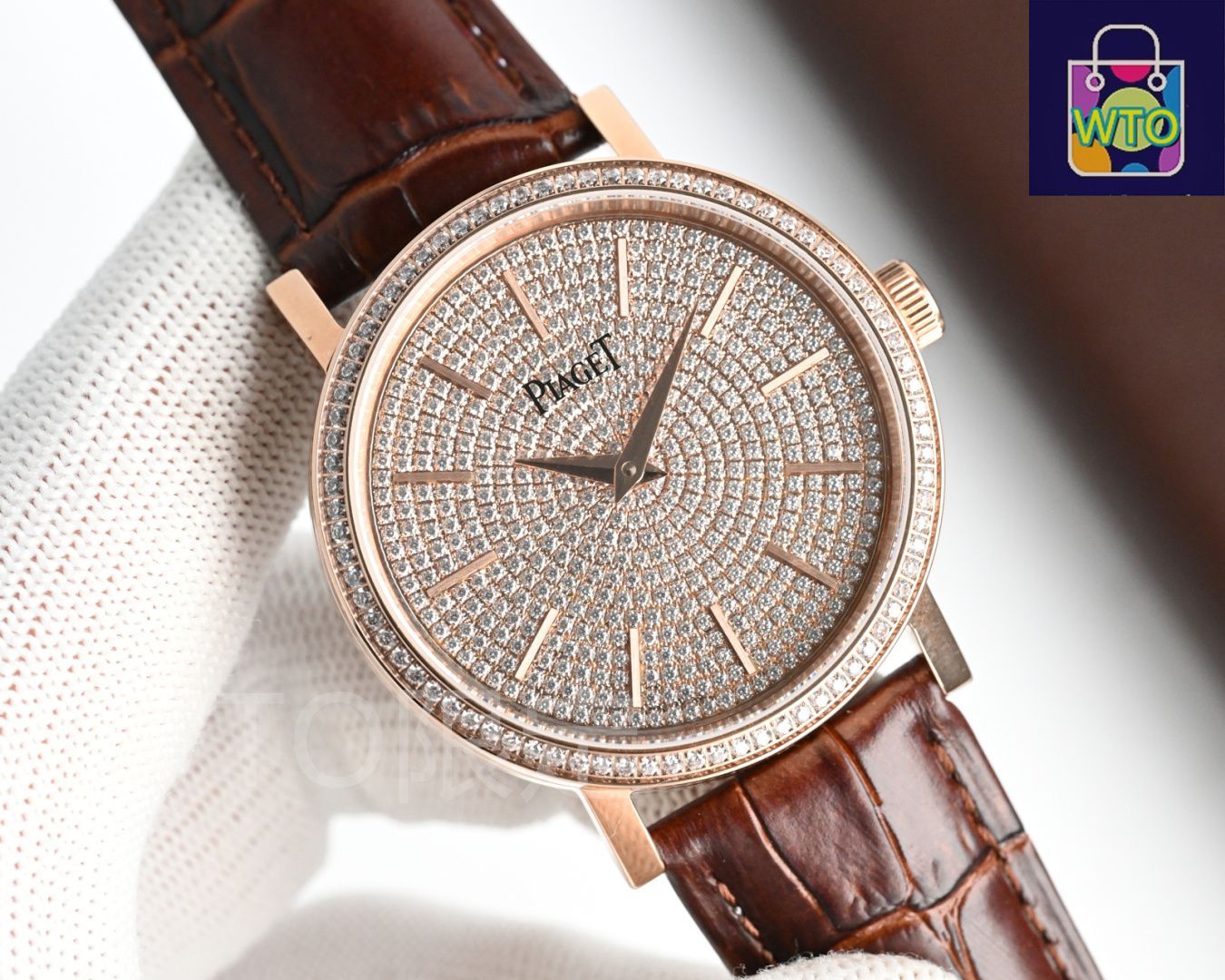 v*y様 Piaget ブラックダイヤル 時計 今日特価】Piaget（ピアジェ） Black-Tie Diamond-Set Square