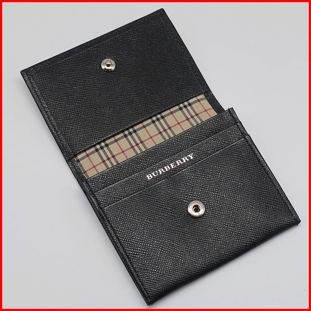 バーバリー Burberry コインケース Coin case レザー Leather チェック Check 内貼りロゴ Branded interior lining Authentic Mint
