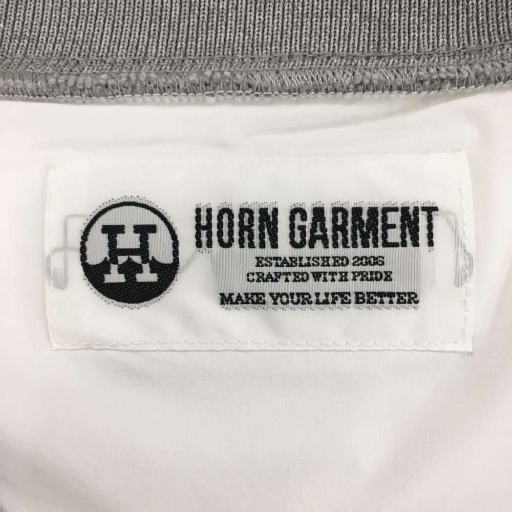 新品】ホーンガーメント 中綿スニード 白×ダークグレー 裾ロゴライン  
