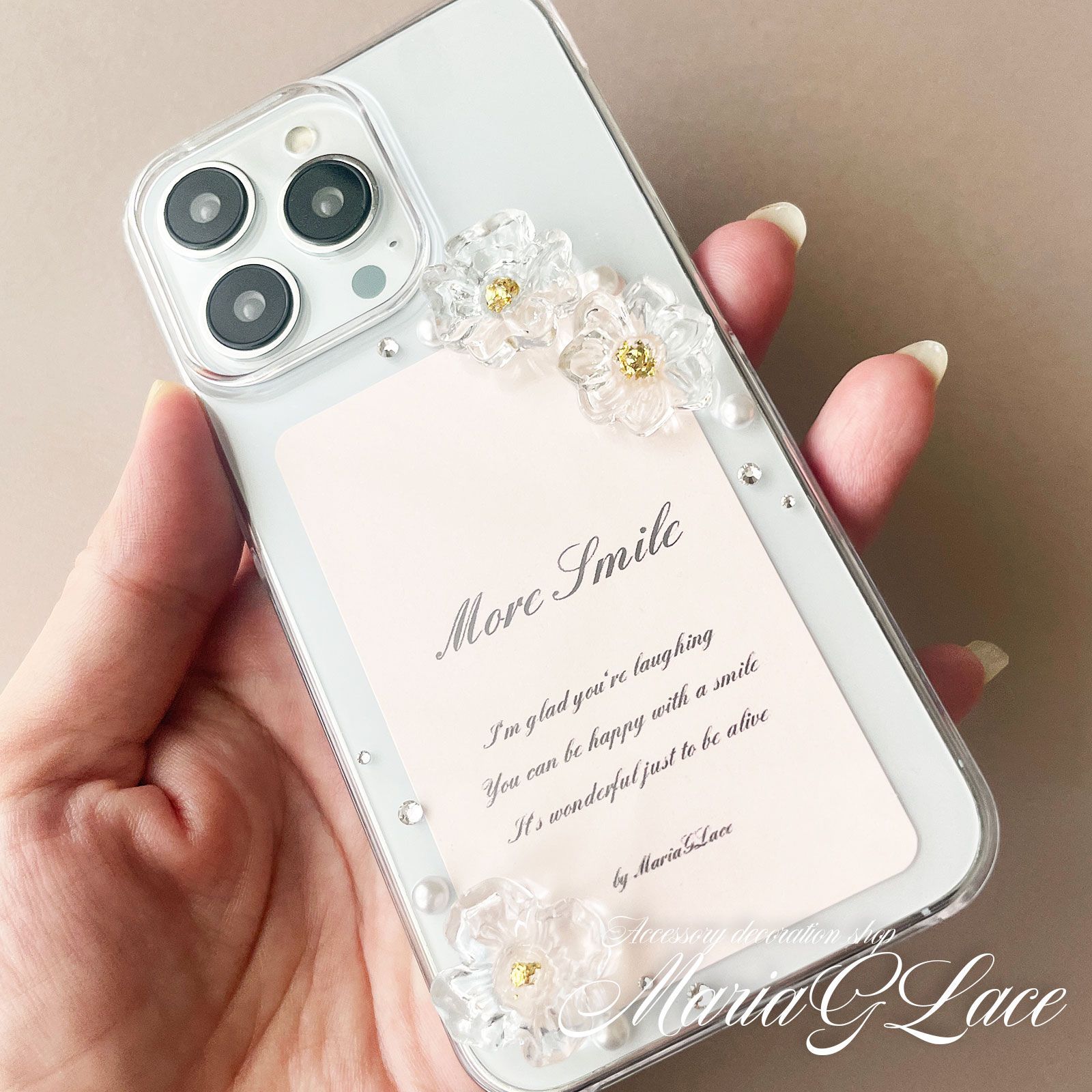 mariaglace】snowflake デコ スマホケース 対応 上手い Rakuten Hand 5G P780 P710 スマホケース  スマホカバー デコ 透明 シンプル かわいい ハードケース | 海外