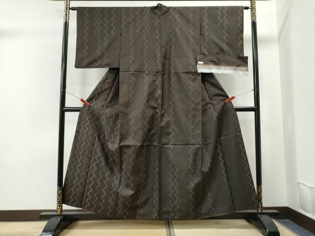 平和屋着物●本場大島紬 訪問着 総刺繍 変わり縞 ますいわ屋扱い 反端付き 正絹 CAAS7052yc