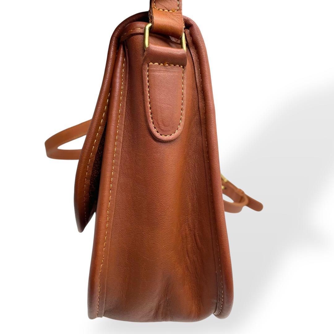 【極美品】　COACHコーチレザー　ショルダーバッグ　ブラウン　男女兼用 極美品 COACH オールドコーチ ショルダーバッグ USA製 レザー