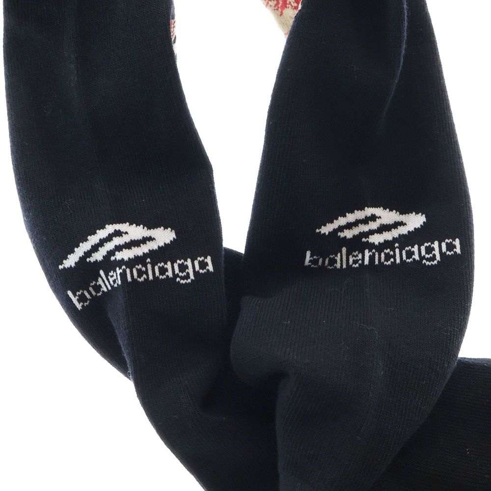 バレンシアガ ソックス フットボール BALENCIAGA (バレンシアガ) 24SS Sponsor Logo Soccer Socks