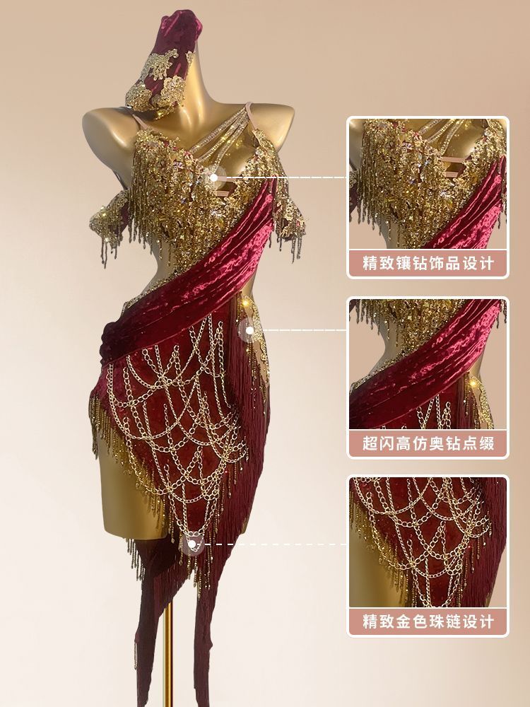 ♥ ラテン ドレス 豪華オーダーメイド ラテンドレス 競技用ダンス衣装 スパンコール付き ステージ衣装 セクシー デザイン チャチャ サンバ ルンバ用 撮影会 イベント用 ダンス発表会 ハ WHITEMONARCHHOTEL_COM