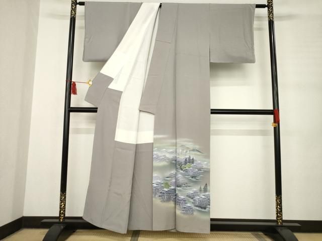 平和屋着物●豪華色留袖 作家物 手描き 樹林風景文 正絹 AABB4465ck