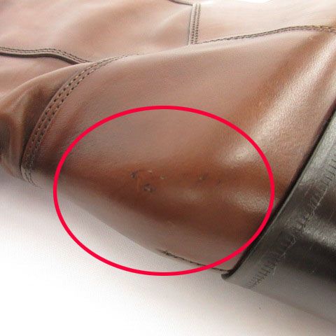 ファビオルスコーニ FABIO RUSCONI ブーツ ロング ジョッキー チャンキーヒール ベルト 本革 レザー 38 茶 ブラウン |ey0502 KIN-KAAI_COM