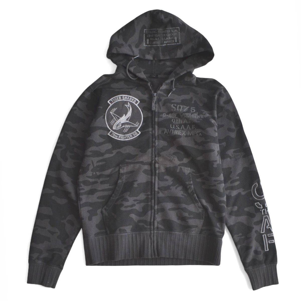 AVIREX アヴィレックス タイガーシャーク ジップスウェットパーカー