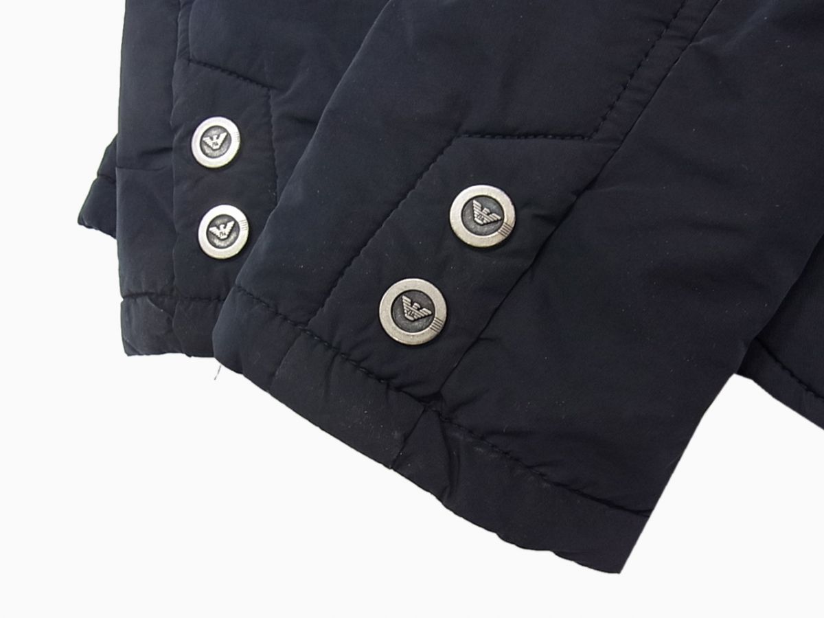 ARMANI JUNIOR コート ネイビー 中古◇ジョルジオアルマーニ チェスターロングコート カシミヤ混