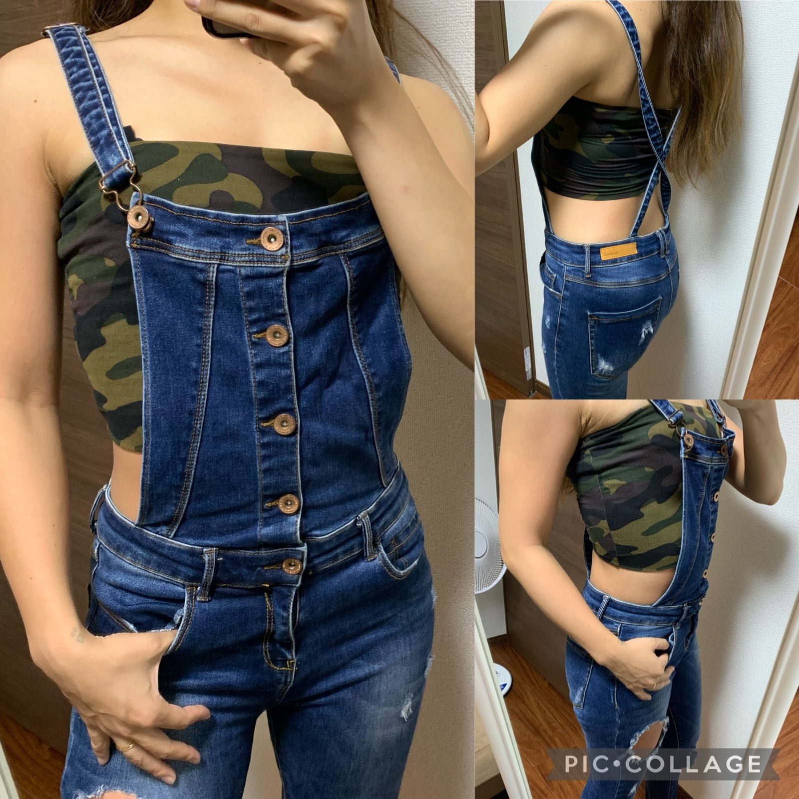 Fashion nova♡カモフラサロペット - サロペット