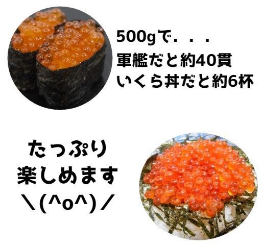 【北海道産】いくら醤油漬け　500ｇパック　秋鮭使用　いくら　化粧箱入り　イクラ　さけ　鮭　サケ　しょうゆ　母の日　父の日　お中元　お歳暮　魚卵