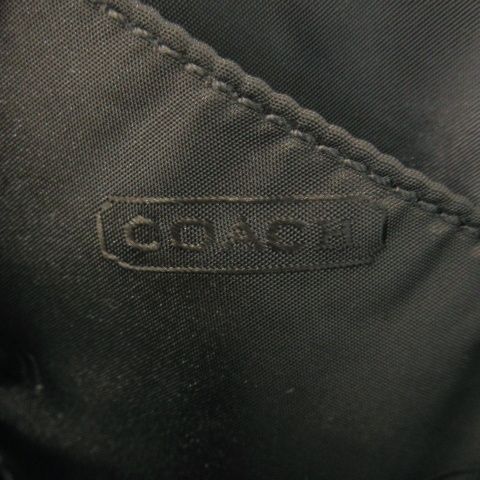 コーチ COACH ポーチ レザー 革 ロゴチャーム付き 黒 ブラック