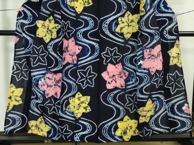 平和屋本店□極上 夏物 浴衣 有松鳴海絞り 竜田川 綿 逸品