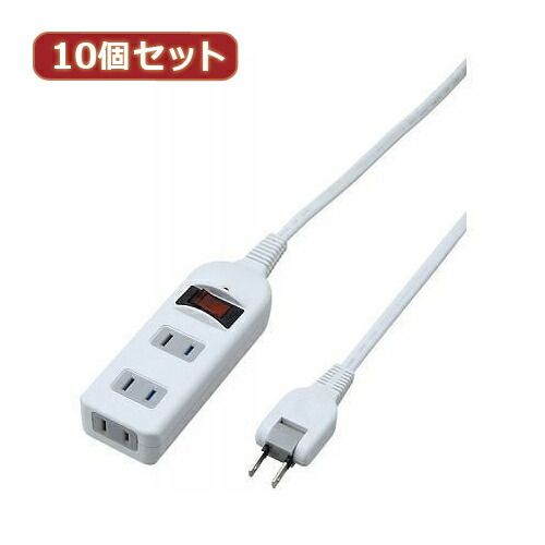 YAZAWA YAZAWA 【10個セット】個別スイッチ付節電タップ  Y02442WHX10 YAZAWA 10個セット個別スイッチ付節電タップ Y02662WHX10