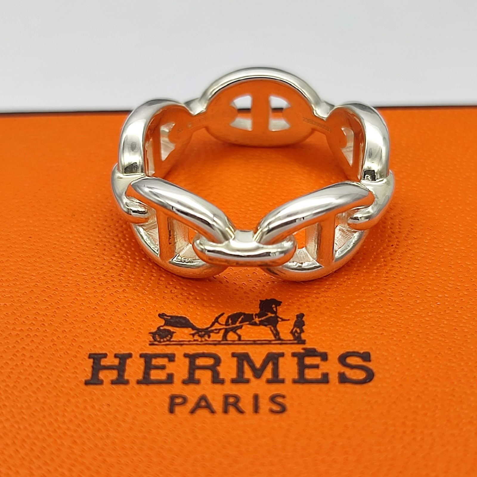 超美品】HERMES エルメス シェーヌダンクル リング シルバー925 12号 53 - メルカリ