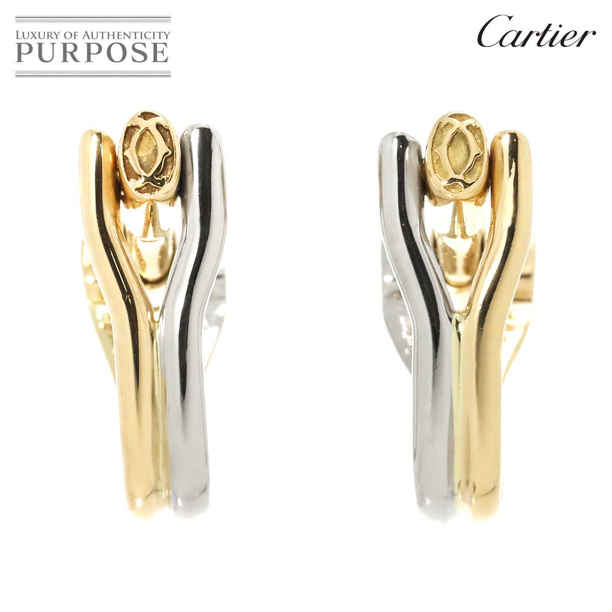 カルティエ Cartier カフス K18 YG WG イエロー ホワイト
