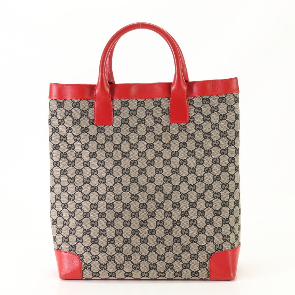 極美品 グッチ GGキャンバス 002 1121 1669 レザー トート バッグ