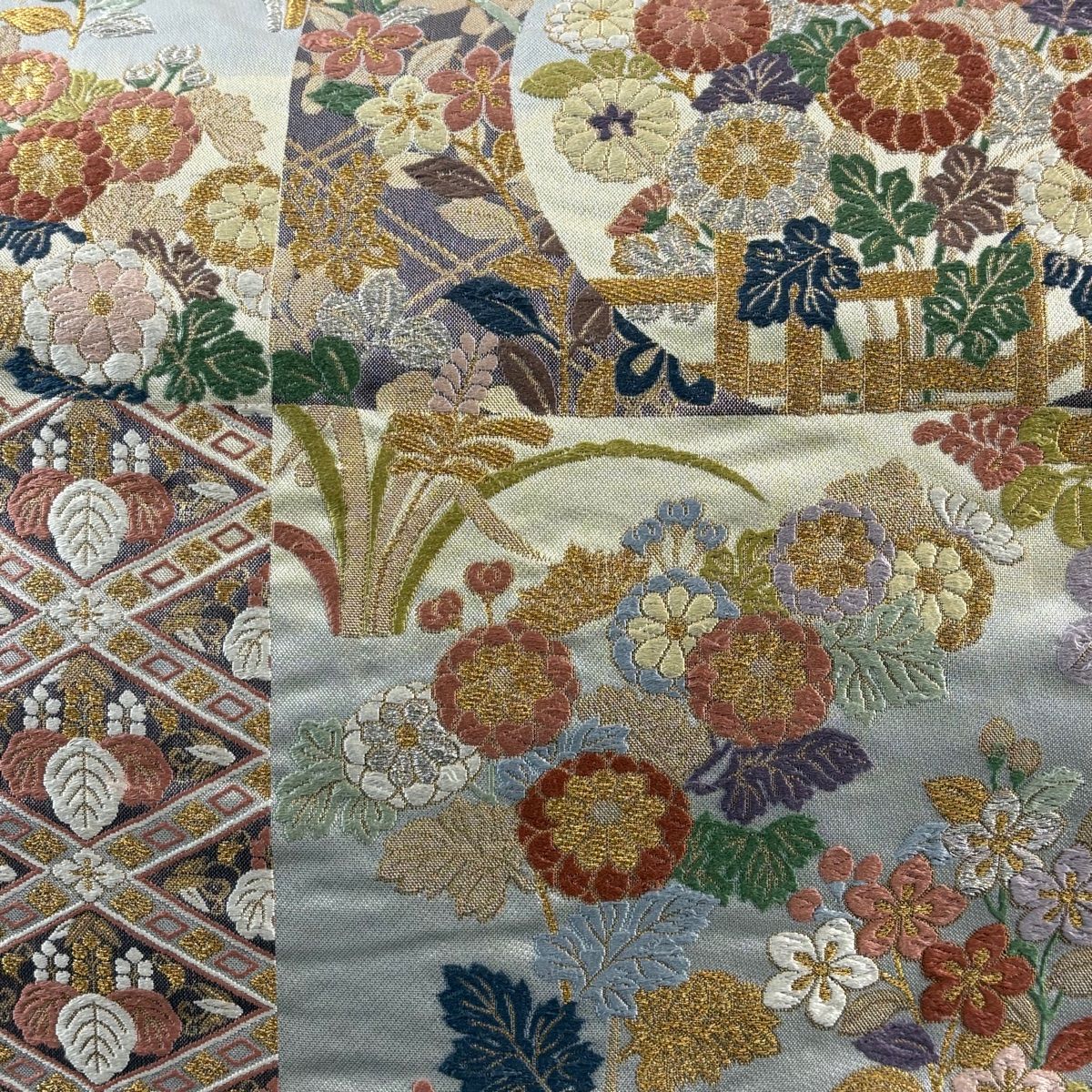未使用品 袋帯 黒 花丸紋 麻の葉 市松 金糸 銀糸 4m37cm お洒落 正絹 2025年最新】未使用の袋帯 - 人気アイテム多数揃うお得な商品