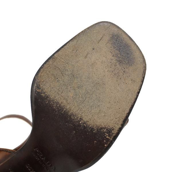 プラダ 靴 サンダル 約22.5cm ブラウンxベージュ JJS01460