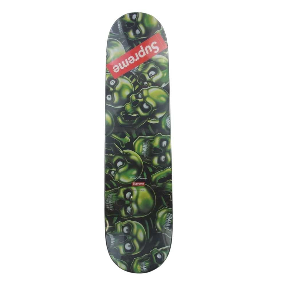 Supreme シュプリーム スポーツ用品 18SS Skull Pile Skateboard Deck スカル パイル 総柄 スケートボード  デッキ ライトグリーン系【中古】