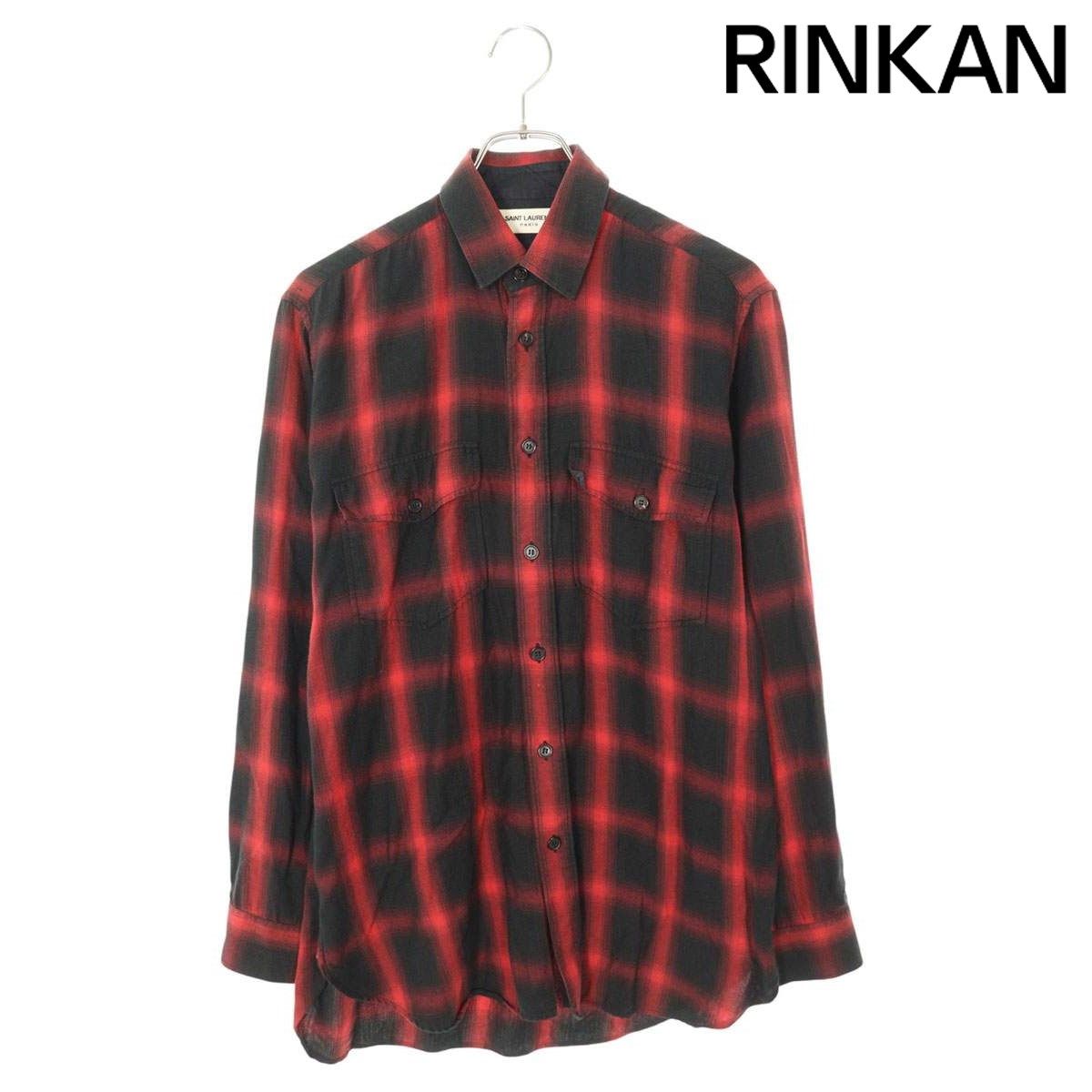 サンローランパリ 13AW 326627 Y729B オンブレチェック長袖シャツ 