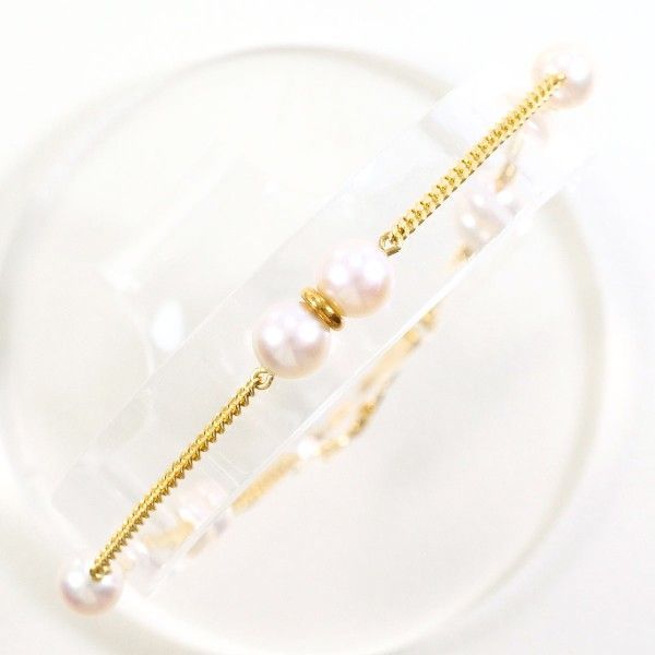 K18YG ブレスレット BRACELET パール 真珠 総重量約2.6g 約17.5cm