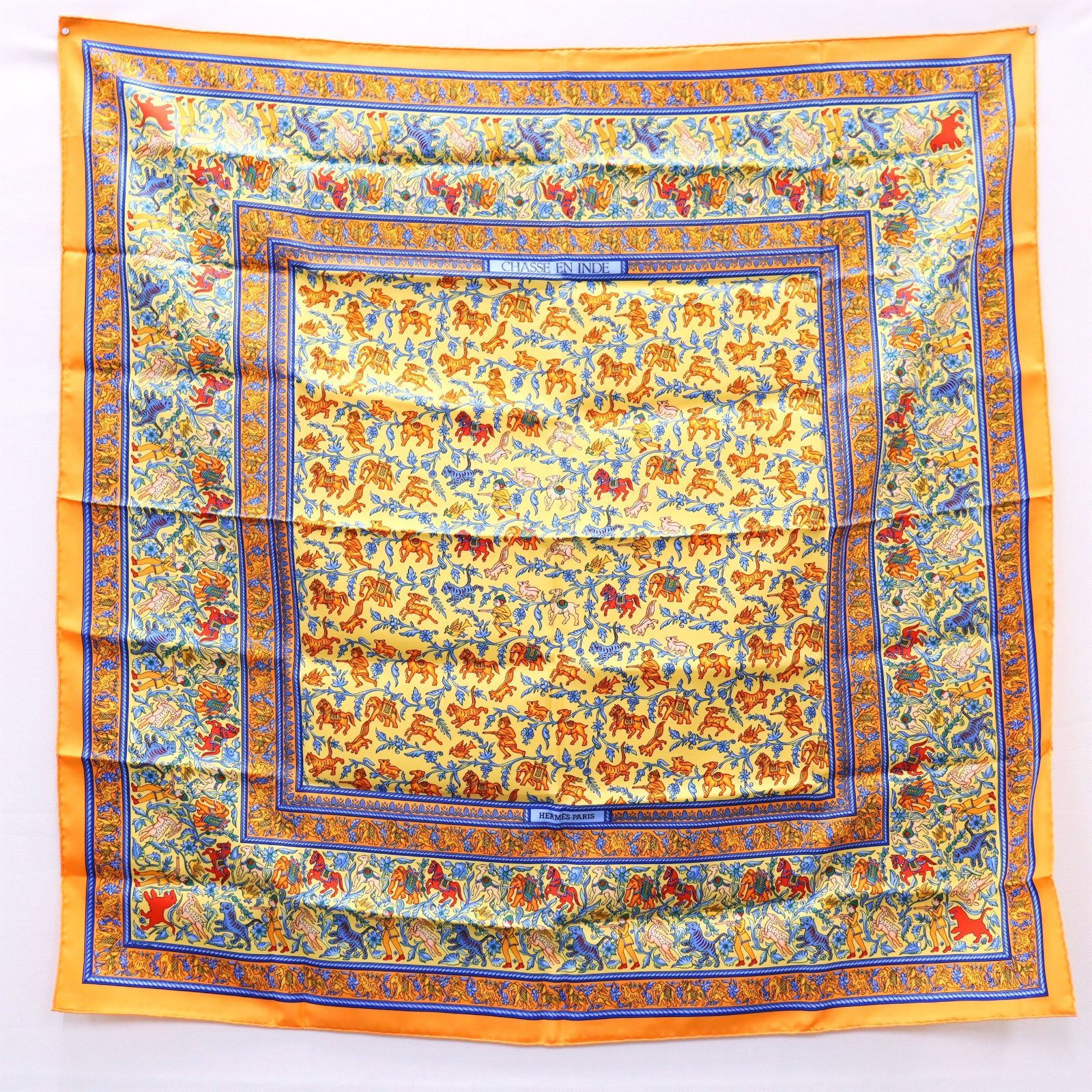 HERMES エルメス カレ90 「CHASSE EN INDE 」 Hermès Chasse en Inde 90