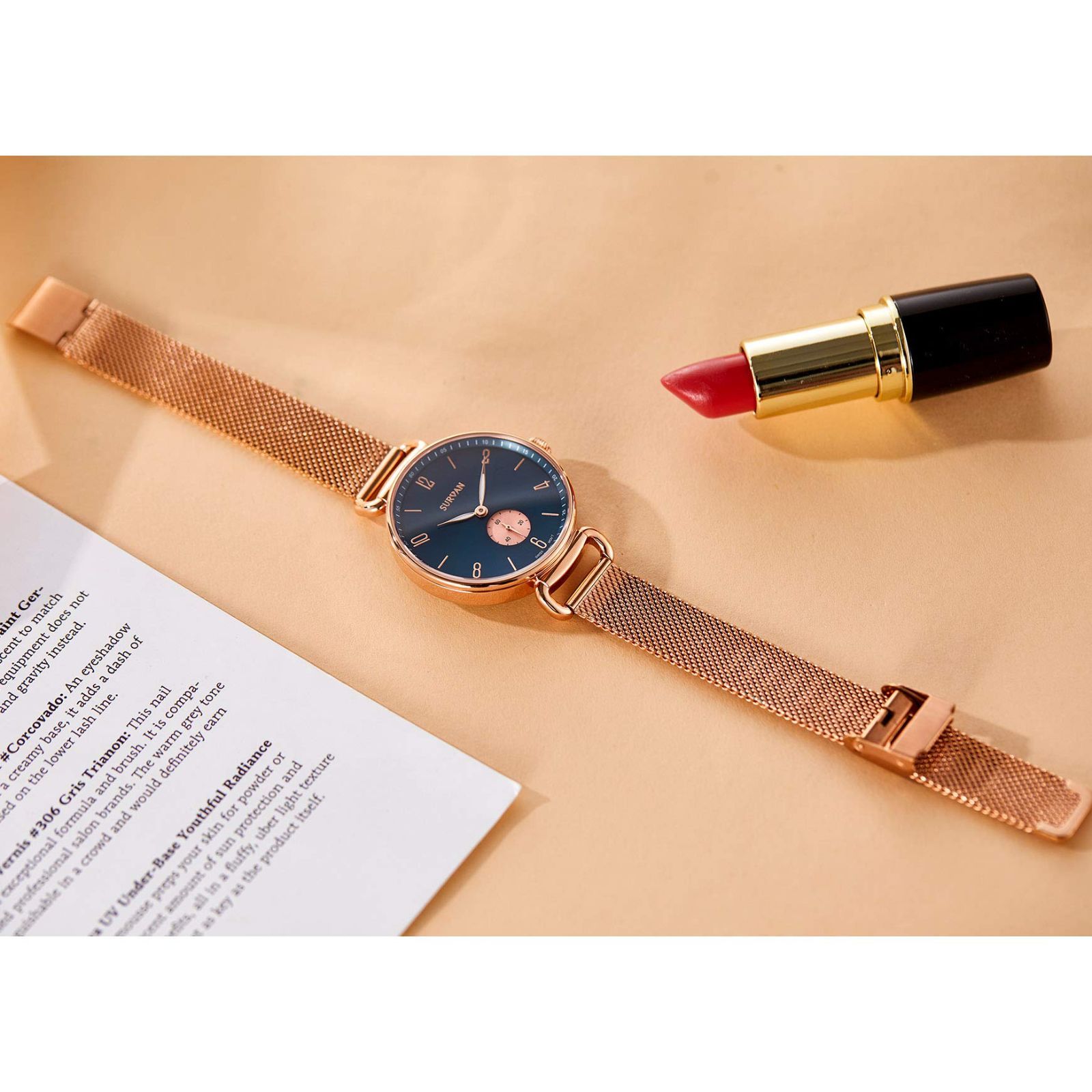 数量 レディース 時計腕時計 防水 腕時計 とけい腕時計 電池式 うで時計 お洒落 WatchDesigner 時計 シンプル アナログ SURVAN watch for women メタルベルト
