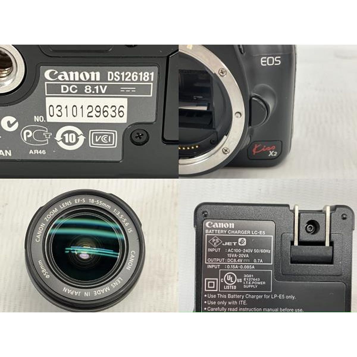 Canon EOS Kiss X2 持込み EF-S 18-55mm レンズセット