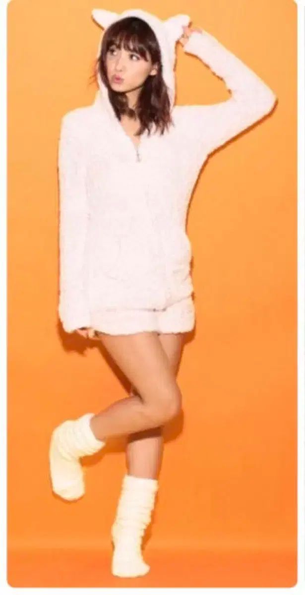  ジェラートピケ ネコミミ ジップアップパーカー フード付き ピンク セットアップビンテージ姫ギャル stc うさみみルームウェア イルブ パーカー トップス