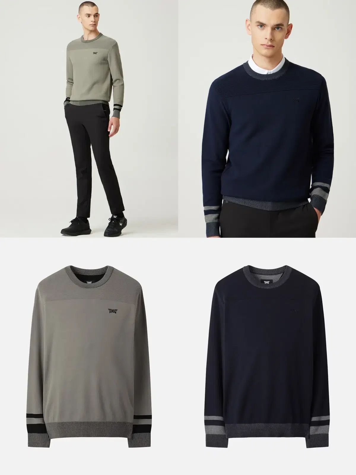 メンズゴルフウェア PXG 長袖ラウンドネックニット 3 남상의018