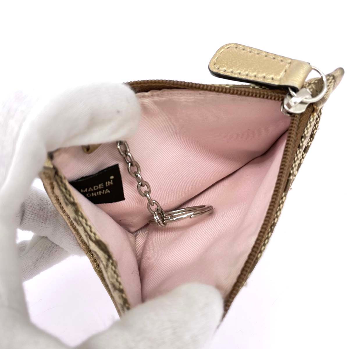 coach コーチシグネチャー ペニー キーリング 　・コインケース COACH コーチ カードケース コーティングキャンバス ぺ