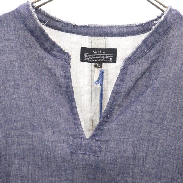 新品 クオルト 半袖 シャツ XL ネイビー quolt TOP-GAUZE SHIRTS プル
