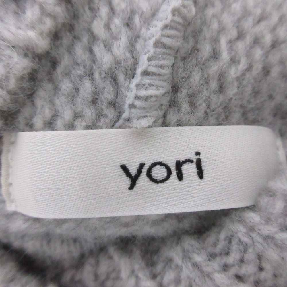 美品 21AW yori ヨリ ウール ニットパーカー プルオーバー フーディー YR2135-078AW F グレー レディース 古着 中古 美品 21AW yori ヨリ ウール ニットパーカー プルオーバー