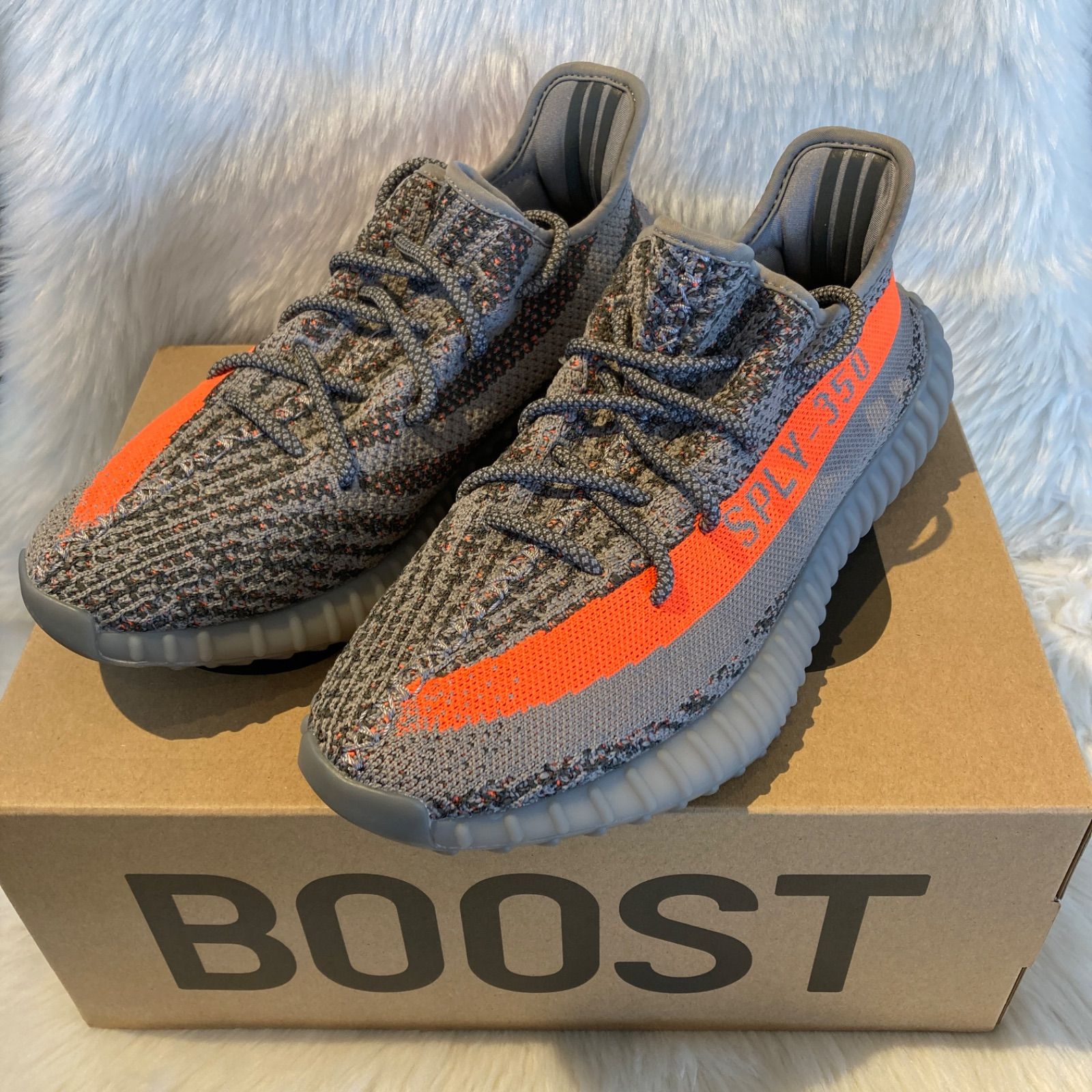 adidas アディダス YEEZY Boost 350 V2 Beluga Reflective イージーブースト350V2 ベルーガ リフレクティブ オレンジ グレー 9 1/2 27.5 メンズ スニーカー PAWNSHOPRiZ  パウンショップリズ
