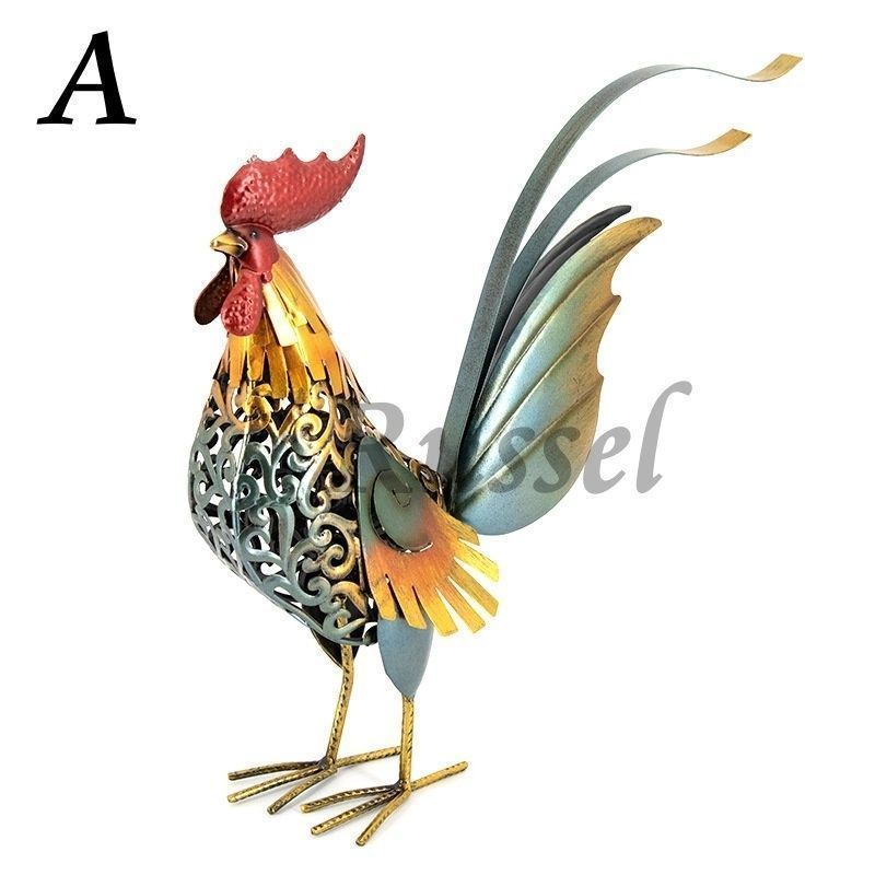 シルエット 雄鶏 にわとり アイアン 鉄 金属 アート 動物 鳥 置物 オブジェ インテリア ガーデニング ベランダ 金 銀 ゴールド シルバー