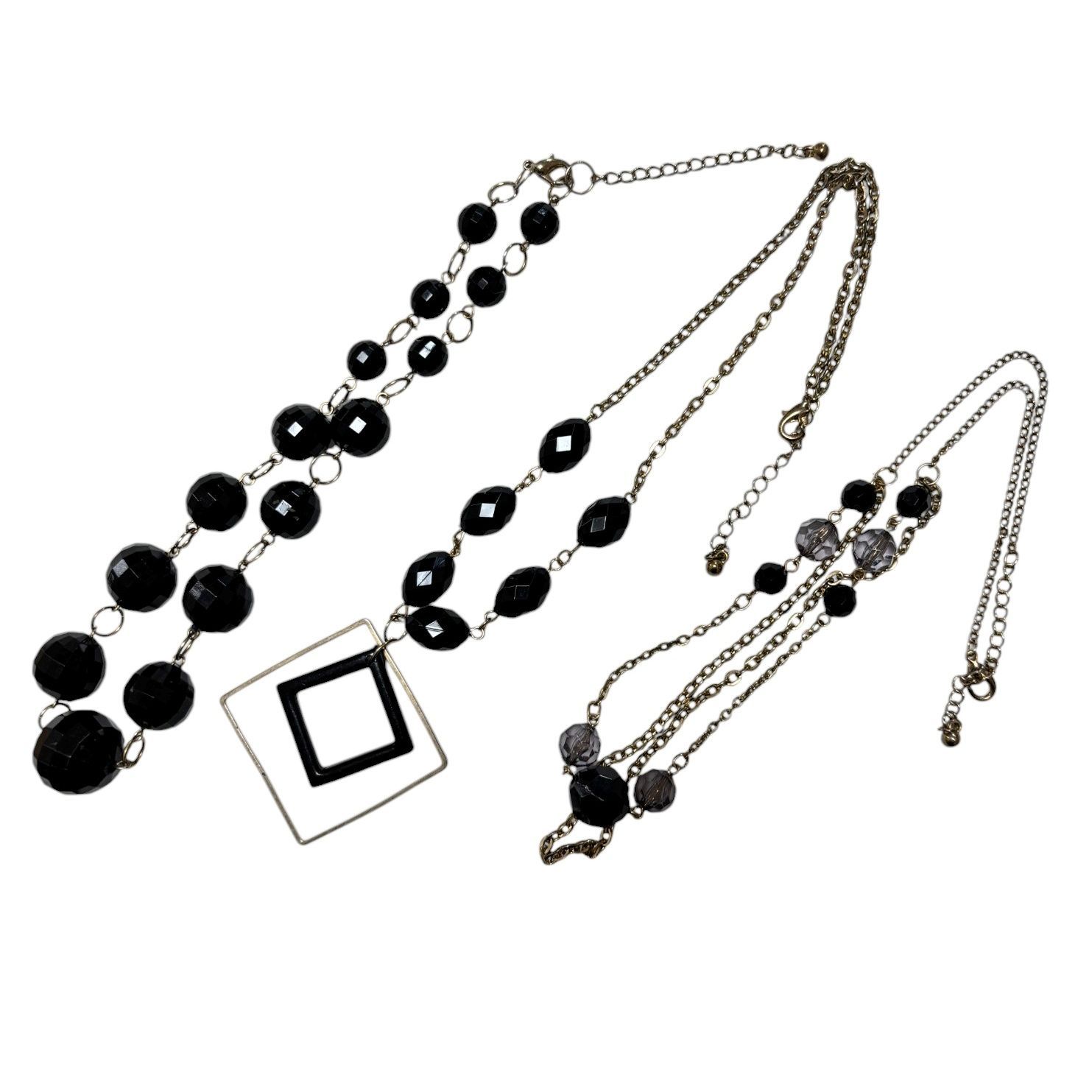 オニキス風 黒いネックレス 3本セット 中古 ゴスロリ - メルカリ
