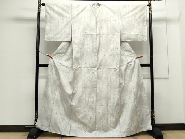 平和屋着物●本場大島紬　9マルキ　縞　正絹　逸品　CABB6373ut 平和屋着物○本場大島紬 白大島 9マルキ よろけ縞 正絹 逸品