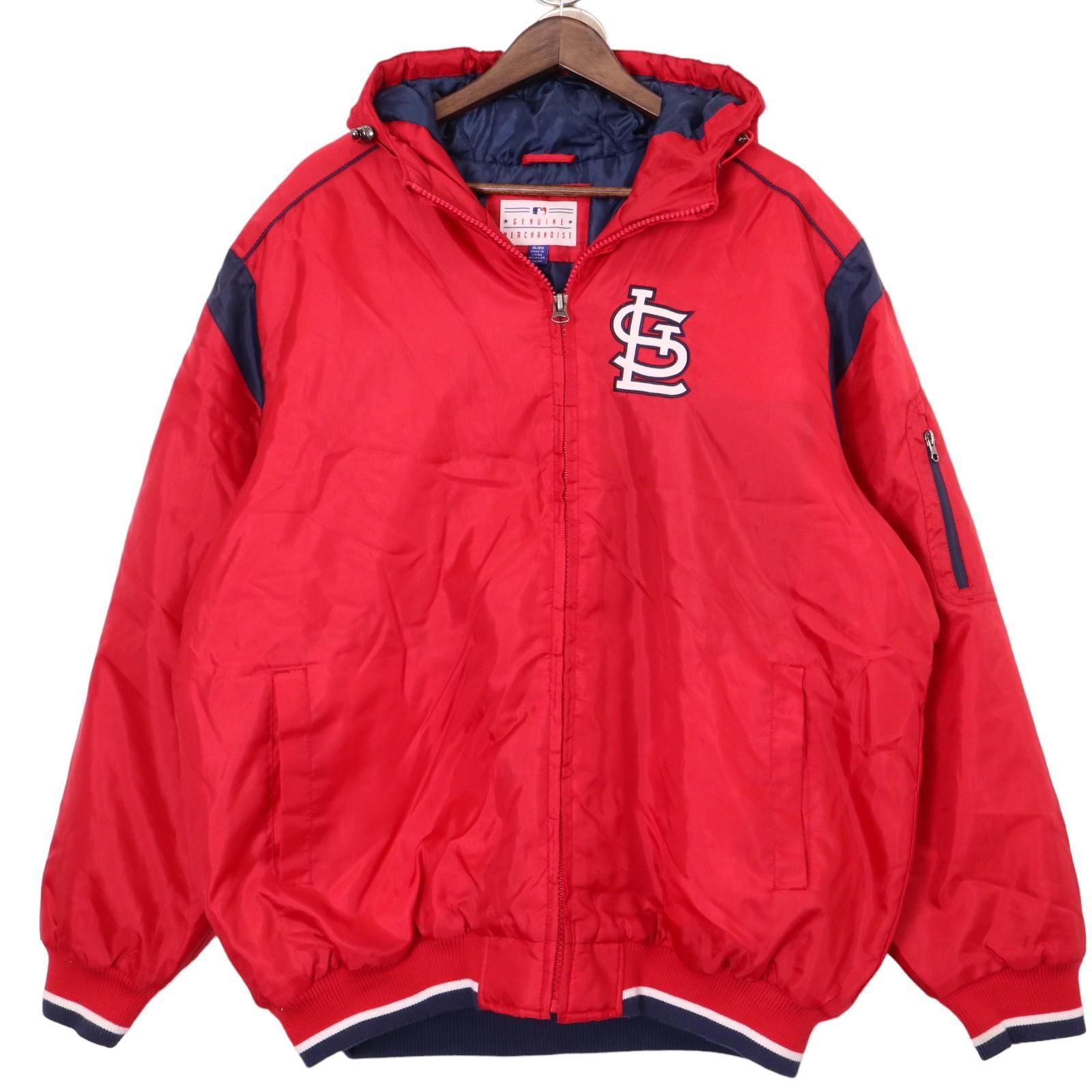 00年代 GENUINE MERCHANDISE MLB セントルイス・カージナルス ジャケット プロチーム ネイビー (メンズ XL) 中古 古着 A1148